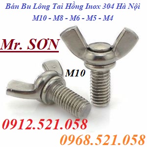 Vít bu lông tai hồng Inox 304 M6x40 rẻ 0912.521.058 bán bu lông móc cẩu ...