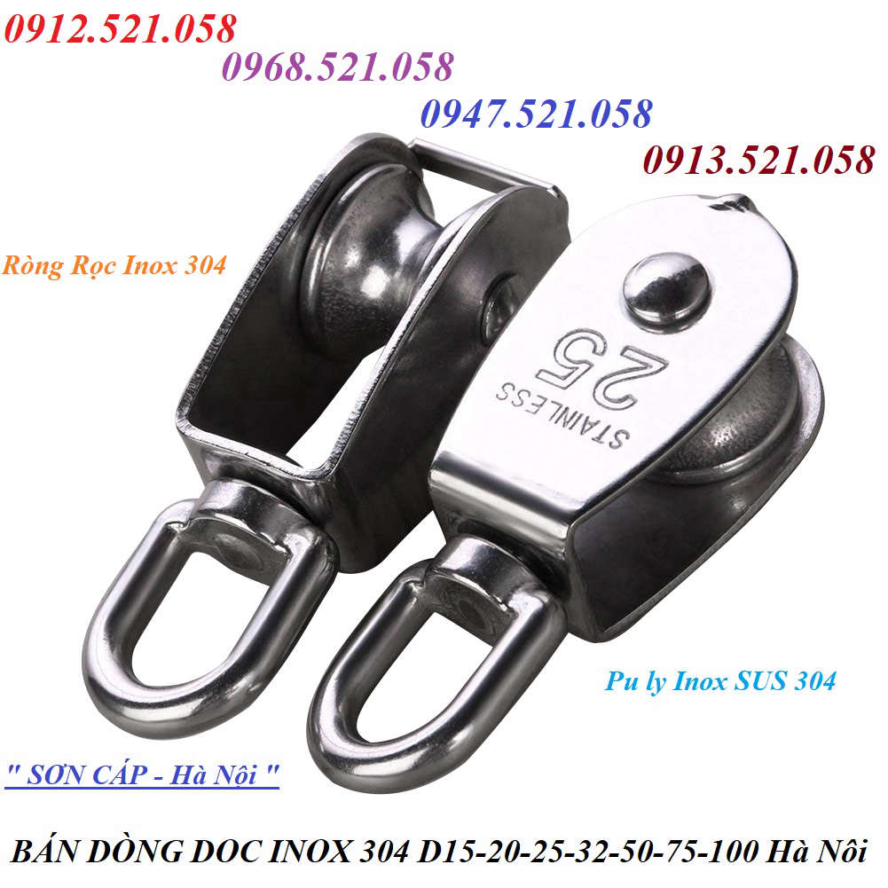 Ròng rọc puly inox 304 D15,D20,D25,D32,D50.D75,D100 đây 0968.521.058 C ...