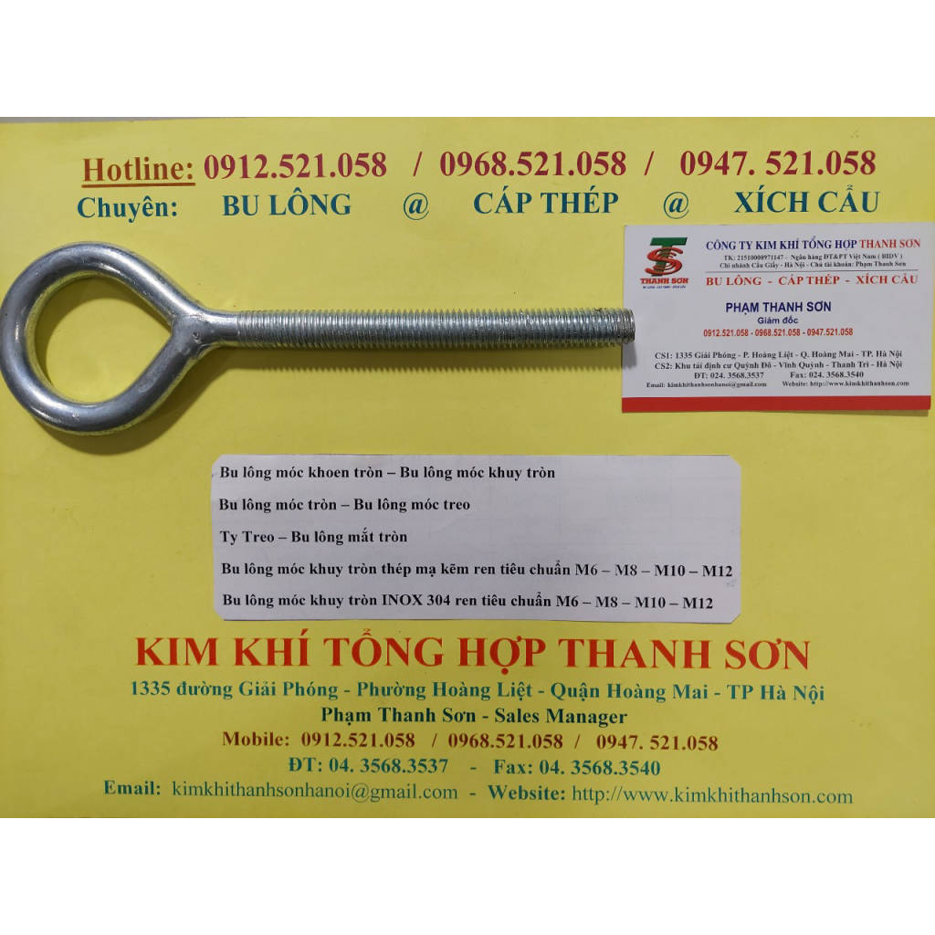 (Bu lông móc tròn thép mạ kẽm M10,M8,M12,M6 rẻ Hà Nội) 0912.521.058 Bu ...