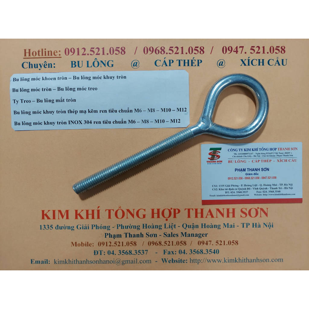 (Bu lông móc tròn thép mạ kẽm M10,M8,M12,M6 rẻ Hà Nội) 0912.521.058 Bu ...