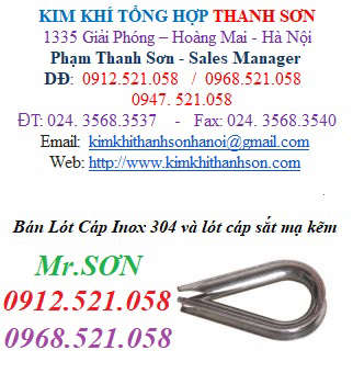 (Lót cáp Inox 304,bẹn lót cáp thép mạ kẽm Hà Nội) 0947.521.058 Cáp thép ...