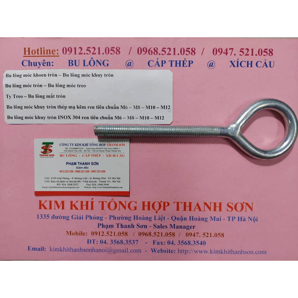 (Bu lông móc khuyên tròn M6,M8.M10,M12 mạ kẽm và Inox 304) 0912.521.058 ...