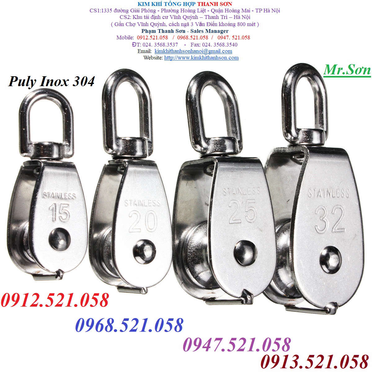 Sản xuất puly ròng rọc Inox 304 hà nội 0968.521.058 Kim khí THANH SƠN ...