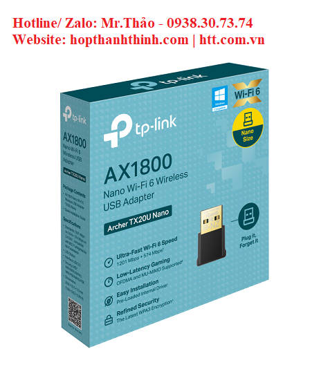 TP-Link Archer TX20U Nano – USB WiFi 6 nhỏ gọn, tốc độ vượt trội